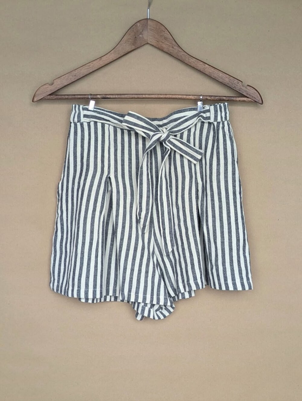 Angie Tie-Front Striped Shorts